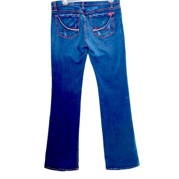 X2 Denim Laboratory Blue Denim Distressed Bootcut Jeans, Size 29 - Picture 1 of 11